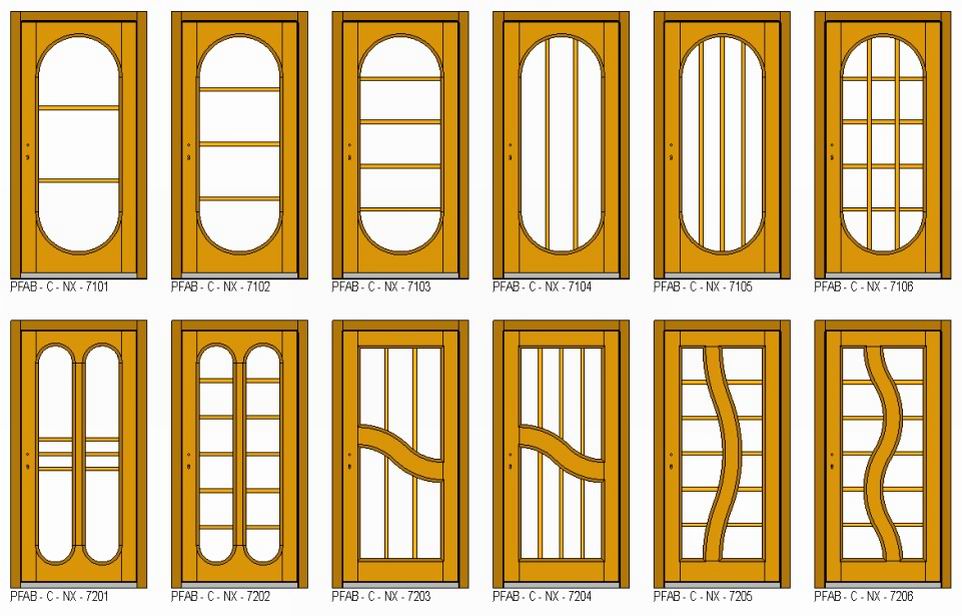 Holzhaustüren PFAB-C-NX Glasfelder Sprossen - Holzhaustüren Pfab